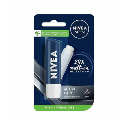 Nivea Lip Balm Men Active Care Caring	